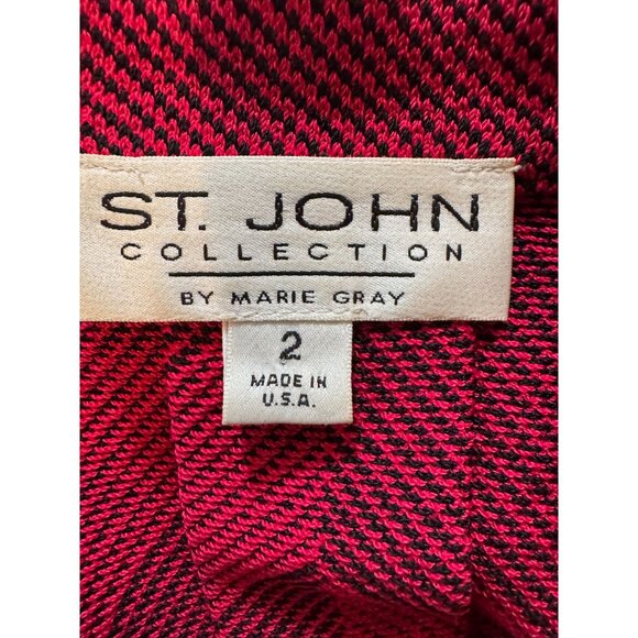 St. John Collection By Marie Gray K716335 Chevron Knit Zip-Up Jacket  Size 2 Pin - Picture 5 of 16